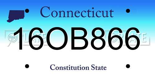 16OB866 Connecticut License Plate