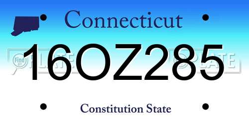 16OZ285 Connecticut License Plate