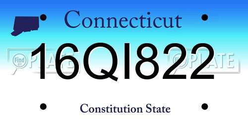 16QI822 Connecticut License Plate