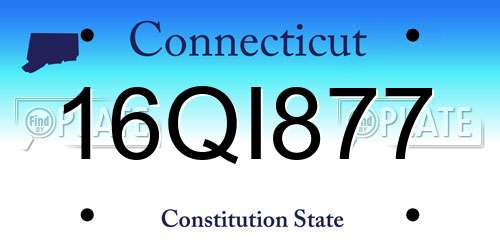 16QI877 Connecticut License Plate