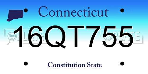 16QT755 Connecticut License Plate