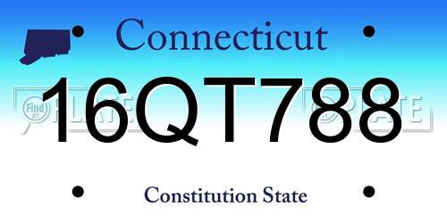 16QT788 Connecticut License Plate