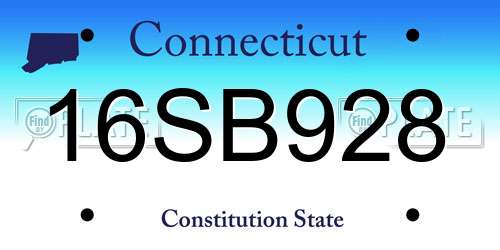 16SB928 Connecticut License Plate