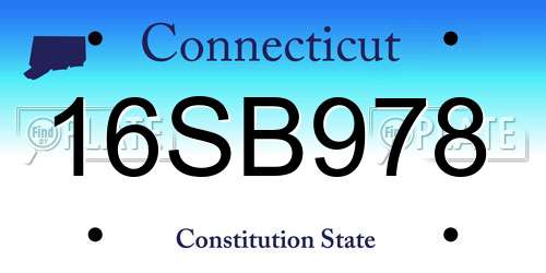 16SB978 Connecticut License Plate