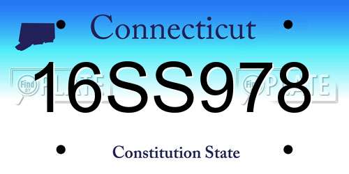 16SS978 Connecticut License Plate