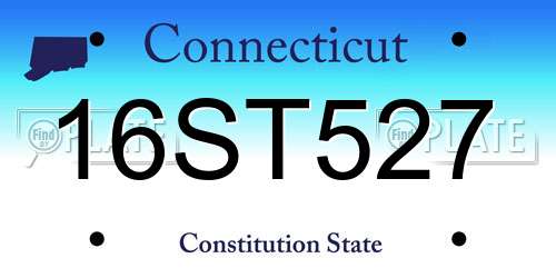 16ST527 Connecticut License Plate