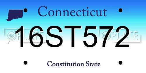 16ST572 Connecticut License Plate