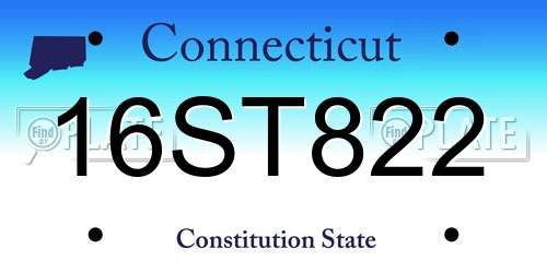 16ST822 Connecticut License Plate