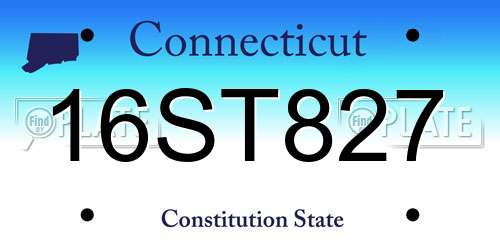 16ST827 Connecticut License Plate