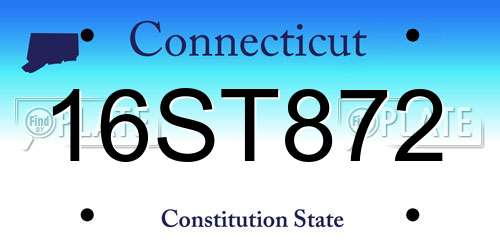 16ST872 Connecticut License Plate
