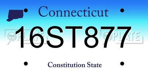 16ST877 Connecticut License Plate
