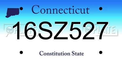 16SZ527 Connecticut License Plate