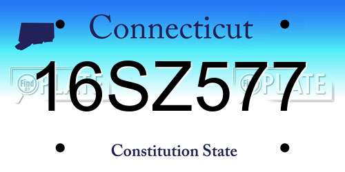 16SZ577 Connecticut License Plate