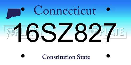 16SZ827 Connecticut License Plate