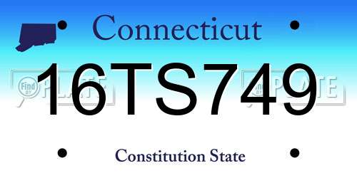 16TS749 Connecticut License Plate