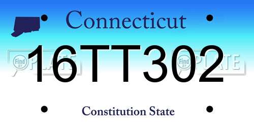 16TT302 Connecticut License Plate
