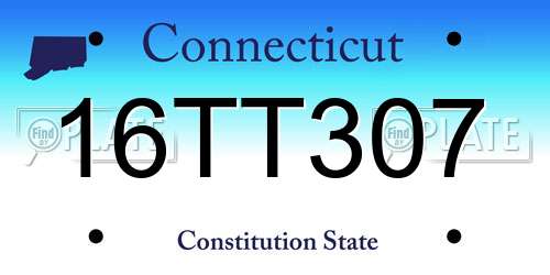 16TT307 Connecticut License Plate