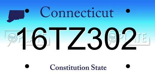 16TZ302 Connecticut License Plate