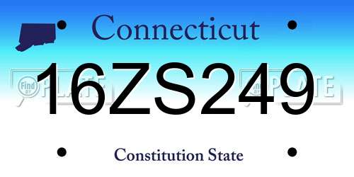 16ZS249 Connecticut License Plate