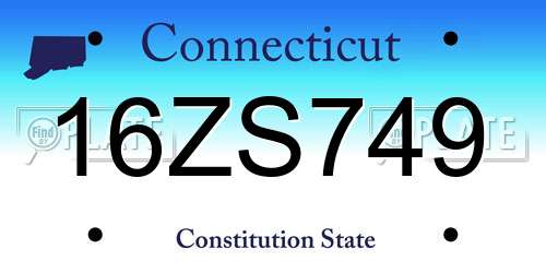 16ZS749 Connecticut License Plate