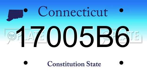 17005B6 Connecticut License Plate