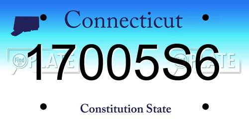 17005S6 Connecticut License Plate