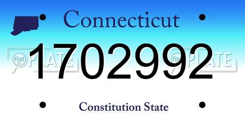 1702992 Connecticut License Plate