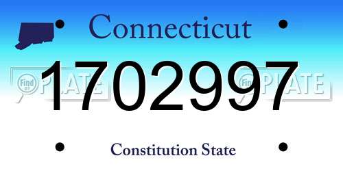 1702997 Connecticut License Plate