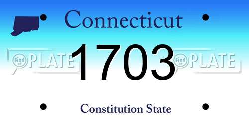 1703 Connecticut License Plate