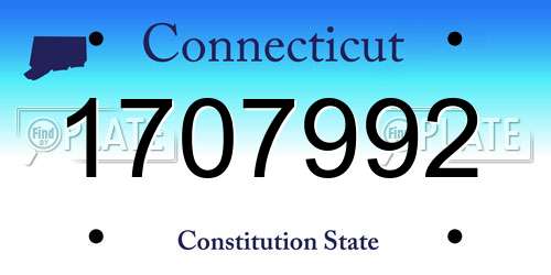 1707992 Connecticut License Plate