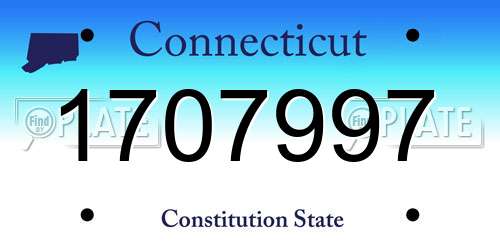 1707997 Connecticut License Plate