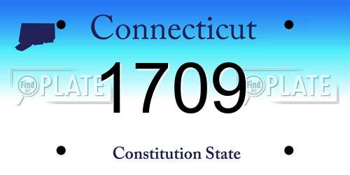 1709 Connecticut License Plate