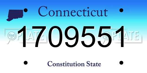 1709551 Connecticut License Plate