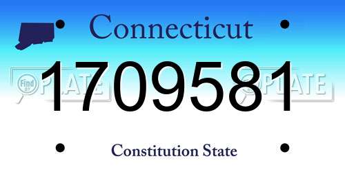1709581 Connecticut License Plate