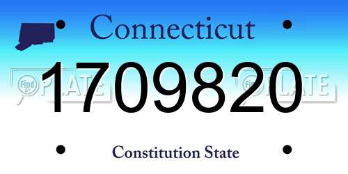 1709820 Connecticut License Plate