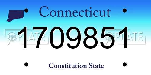 1709851 Connecticut License Plate