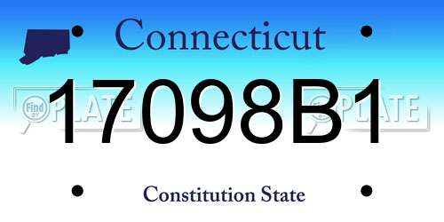 17098B1 Connecticut License Plate