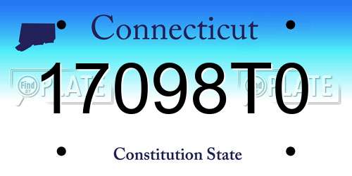 17098T0 Connecticut License Plate