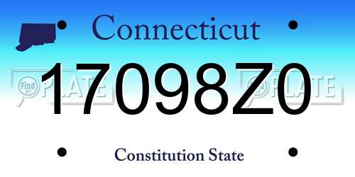 17098Z0 Connecticut License Plate