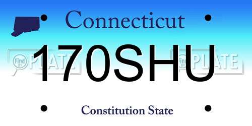 170SHU Connecticut License Plate