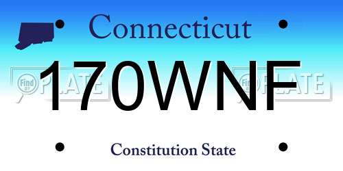 170WNF Connecticut License Plate