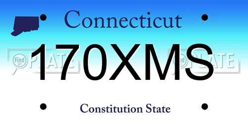 170XMS Connecticut License Plate