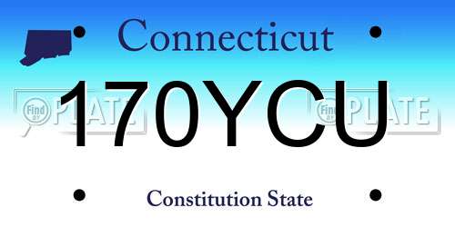 170YCU Connecticut License Plate