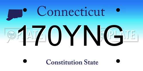 170YNG Connecticut License Plate