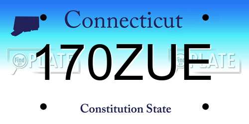 170ZUE Connecticut License Plate