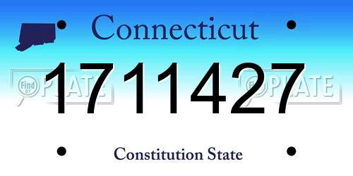 1711427 Connecticut License Plate