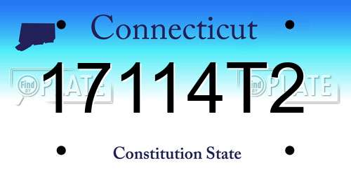 17114T2 Connecticut License Plate