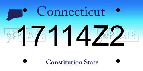 17114Z2 Connecticut License Plate
