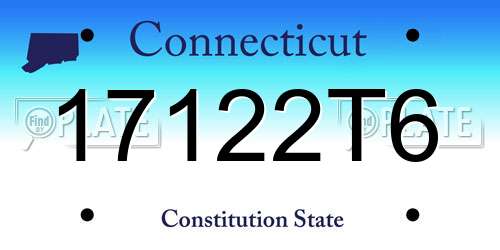 17122T6 Connecticut License Plate