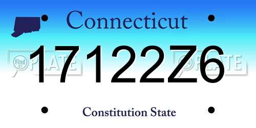 17122Z6 Connecticut License Plate